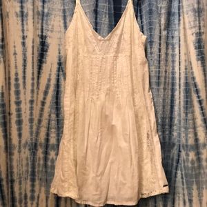 White lace mini skirt